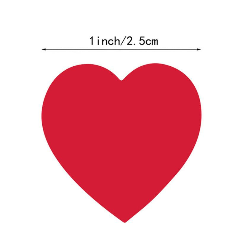 500 Heart Label Sticker, 8 Colors, Adhesive, Party Decoration