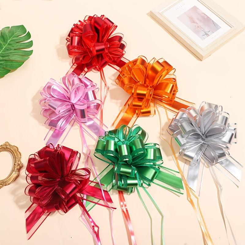 2pcs Large Christmas Pull Bows for Gift Wrapping 15-24cm Ribbon Bows