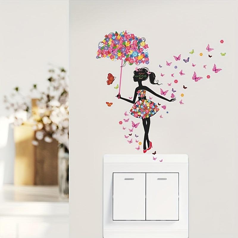 Fairy Flower Switch Sticker Self Adhesive Princess Room Decoration