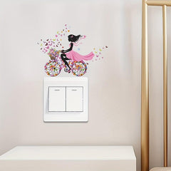 Fairy Flower Switch Sticker Self Adhesive Princess Room Decoration