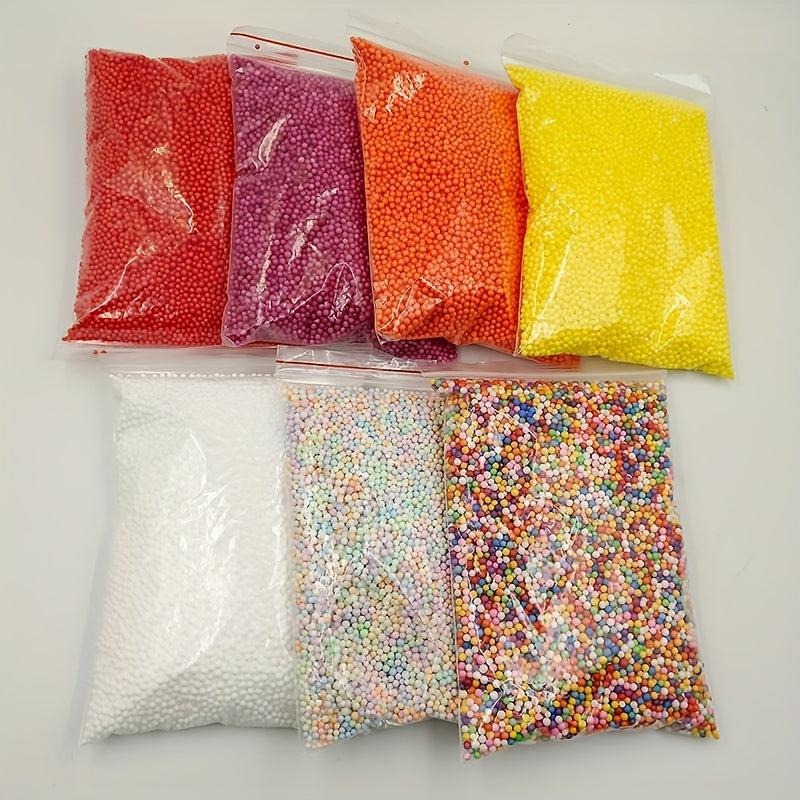 10g Polystyrene Filler Balls for DIY Snow Mud, Small Foam Beads Bottle