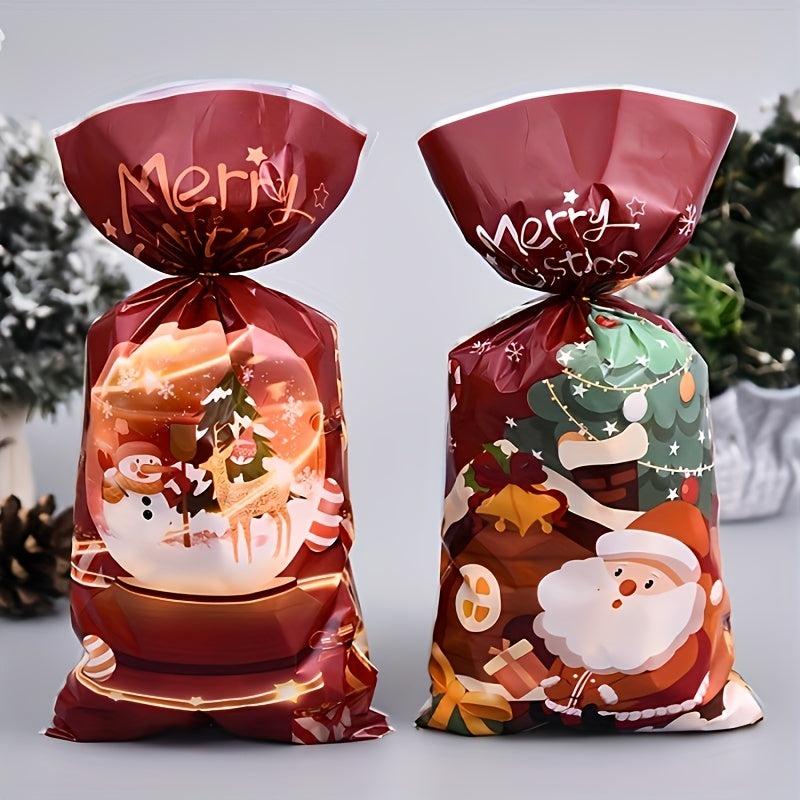 50pcs Candy Plastic Bag Biscuit Snacks for Christmas Party Favors