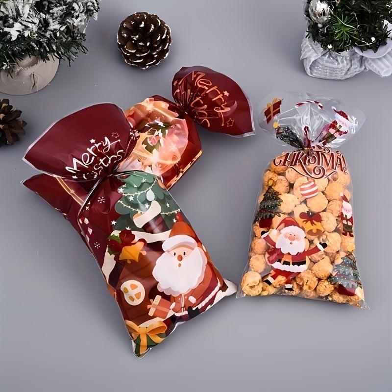 50pcs Candy Plastic Bag Biscuit Snacks for Christmas Party Favors