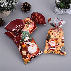 50pcs Candy Plastic Bag Biscuit Snacks for Christmas Party Favors
