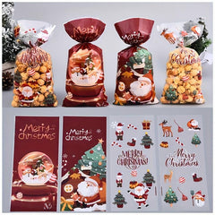 50pcs Candy Plastic Bag Biscuit Snacks for Christmas Party Favors