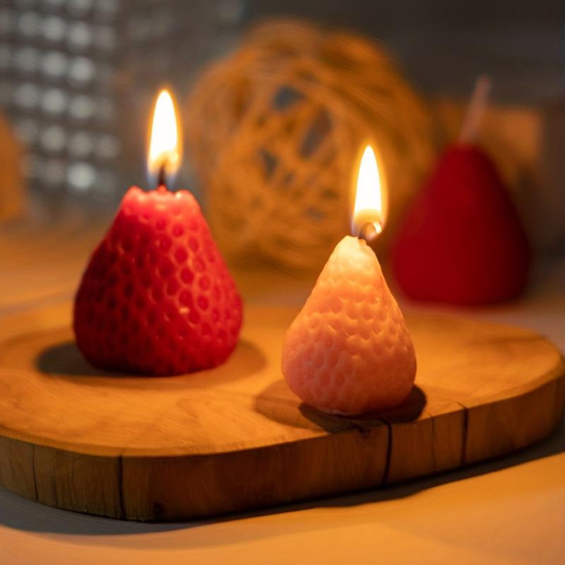 9pcs Strawberry Scented Candles in Creative Box Aromatherapy Soy Wax Decor
