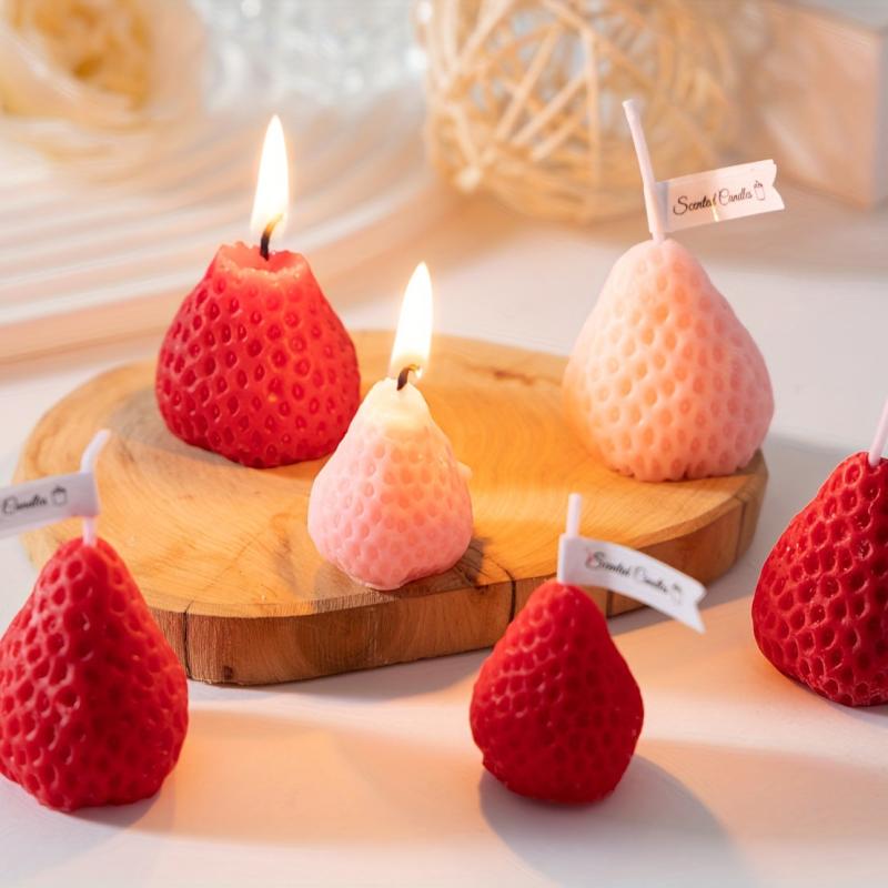 9pcs Strawberry Scented Candles in Creative Box Aromatherapy Soy Wax Decor