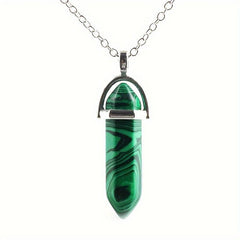 Gemstone Crystal Quartz Amethyst Necklace Natural Stone Hexagonal Point Pendant