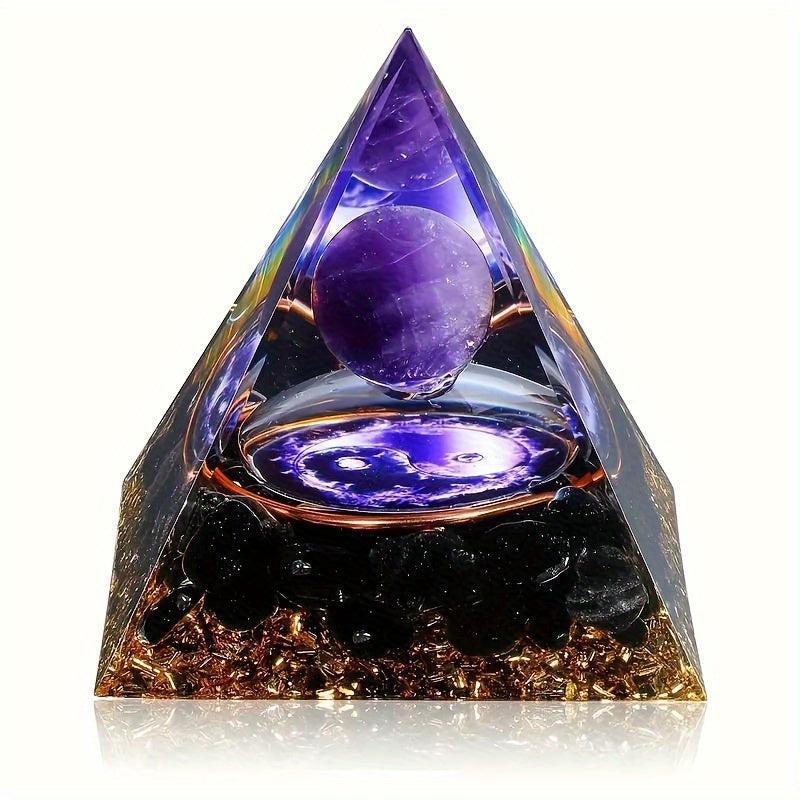Orgone Pyramid Purple Crystal Ball Energy Generator