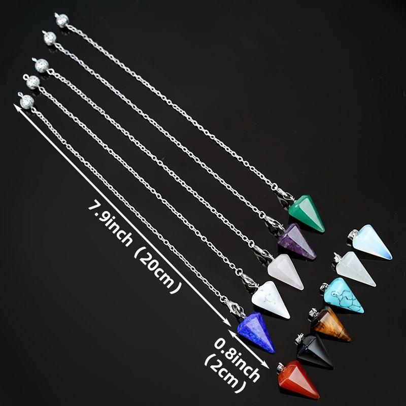 Natural Stone Quartz Gemstone Crystal Hexagonal Reiki Chakra Pendant
