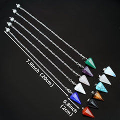 Natural Stone Quartz Gemstone Crystal Hexagonal Reiki Chakra Pendant