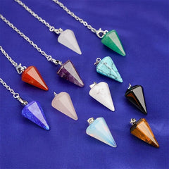 Natural Stone Quartz Gemstone Crystal Hexagonal Reiki Chakra Pendant