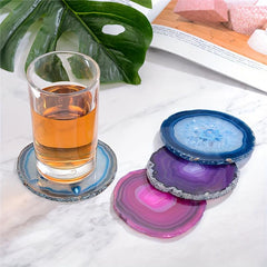 1pc Agate Slices Wind Chimes Gem Ornaments Natural Agate Coaster 7