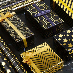 3pcs Geometric Star Polka Dot Striped Gift Paper Holiday Gift Bag