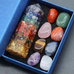 7pcs Natural Crystal 7 Chakras Gemstone Set Healing Stone Yoga Balance Energy