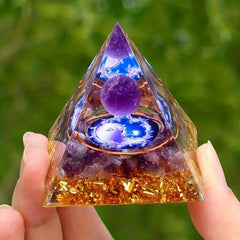Opulence Amethyst Orgone Pyramid for Meditation and Wealth