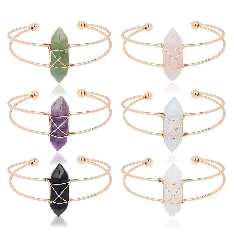 Natural Gemstone Bracelet Chakra Gems Stones Beads Healing Crystal Quartz Women