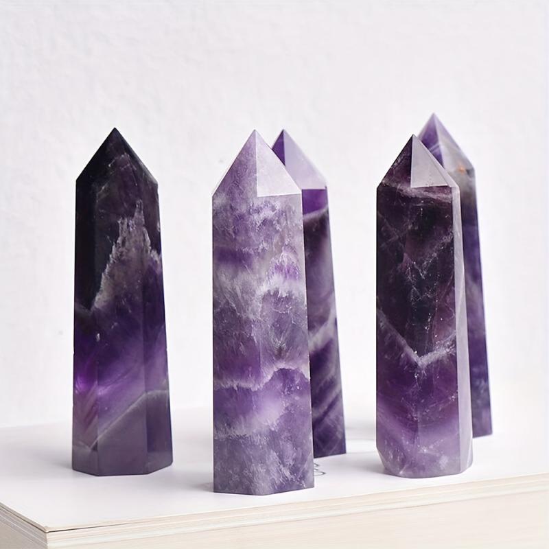 AierCrystal Rose Quartz Amethyst Point Wand Decoration