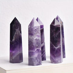 AierCrystal Rose Quartz Amethyst Point Wand Decoration
