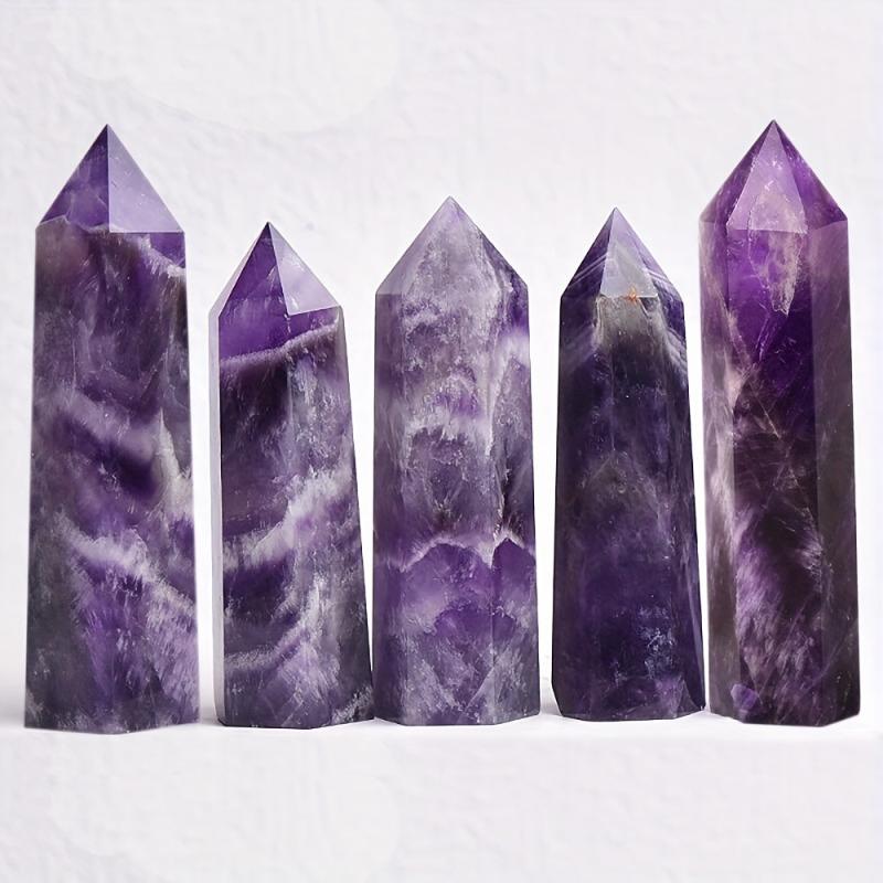 AierCrystal Rose Quartz Amethyst Point Wand Decoration