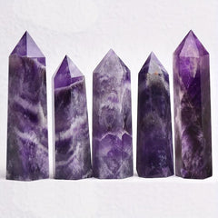AierCrystal Rose Quartz Amethyst Point Wand Decoration