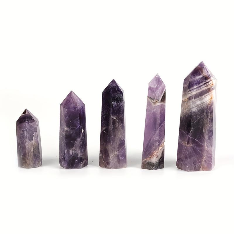 AierCrystal Rose Quartz Amethyst Point Wand Decoration
