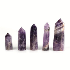 AierCrystal Rose Quartz Amethyst Point Wand Decoration