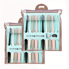 10pcs Adult Soft Fine Hair Toothbrush Home Manual Dental Care