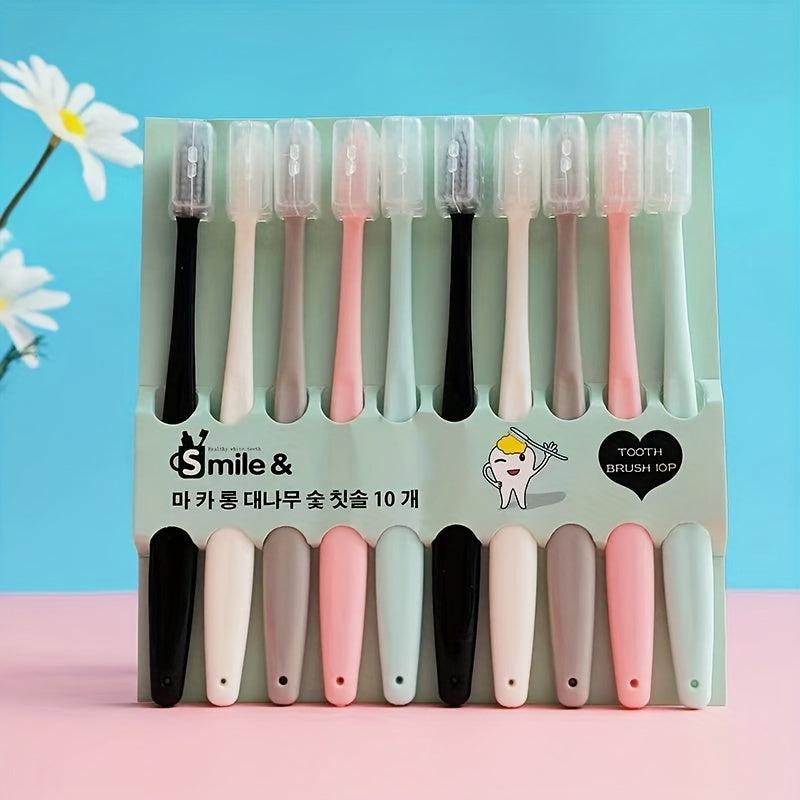 10pcs Adult Soft Fine Hair Toothbrush Home Manual Dental Care