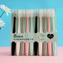 10pcs Adult Soft Fine Hair Toothbrush Home Manual Dental Care