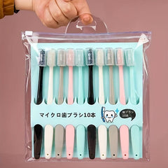 10pcs Adult Soft Fine Hair Toothbrush Home Manual Dental Care