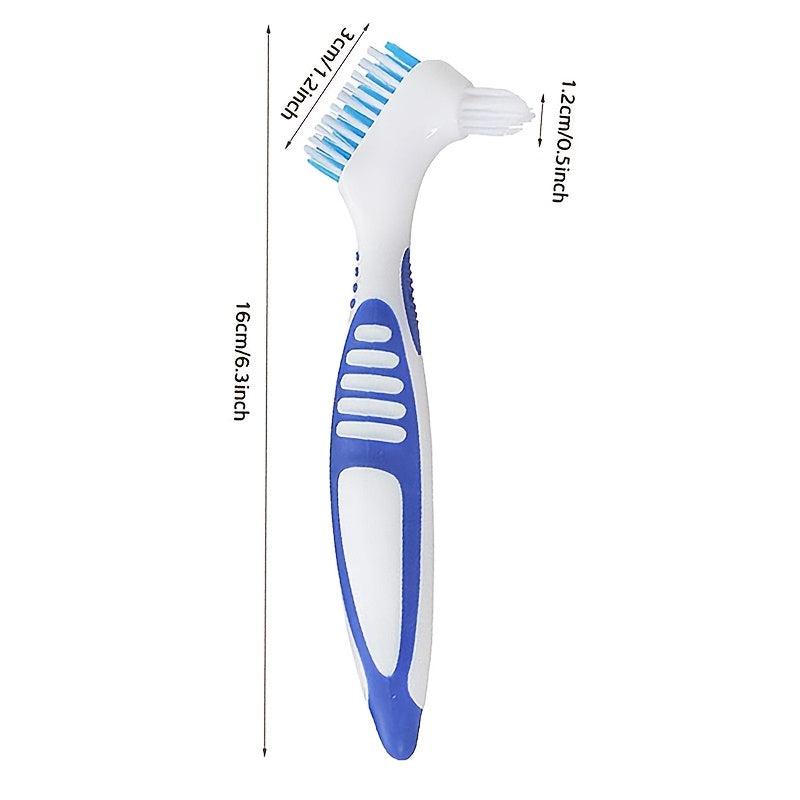 Denture Cleaning Brush Double Sided Layered Bristles & Handle