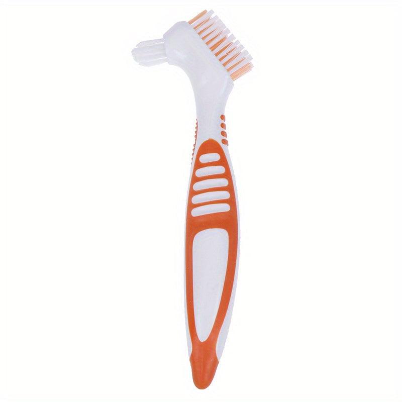 Denture Cleaning Brush Double Sided Layered Bristles & Handle