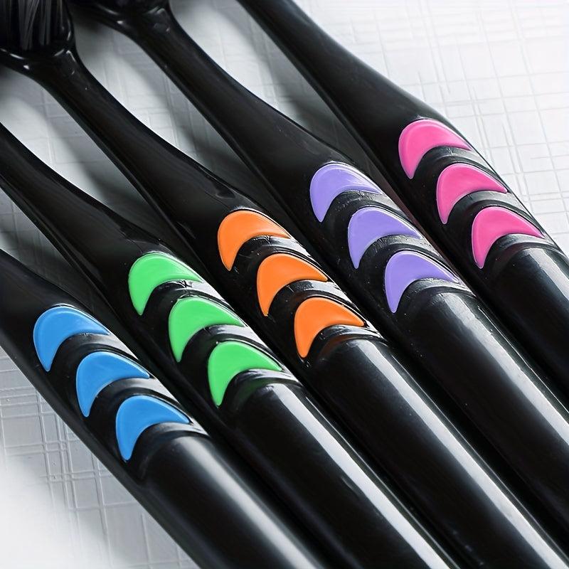 10pcs Bamboo Charcoal Bristle Toothbrushes for Sensitive Teeth