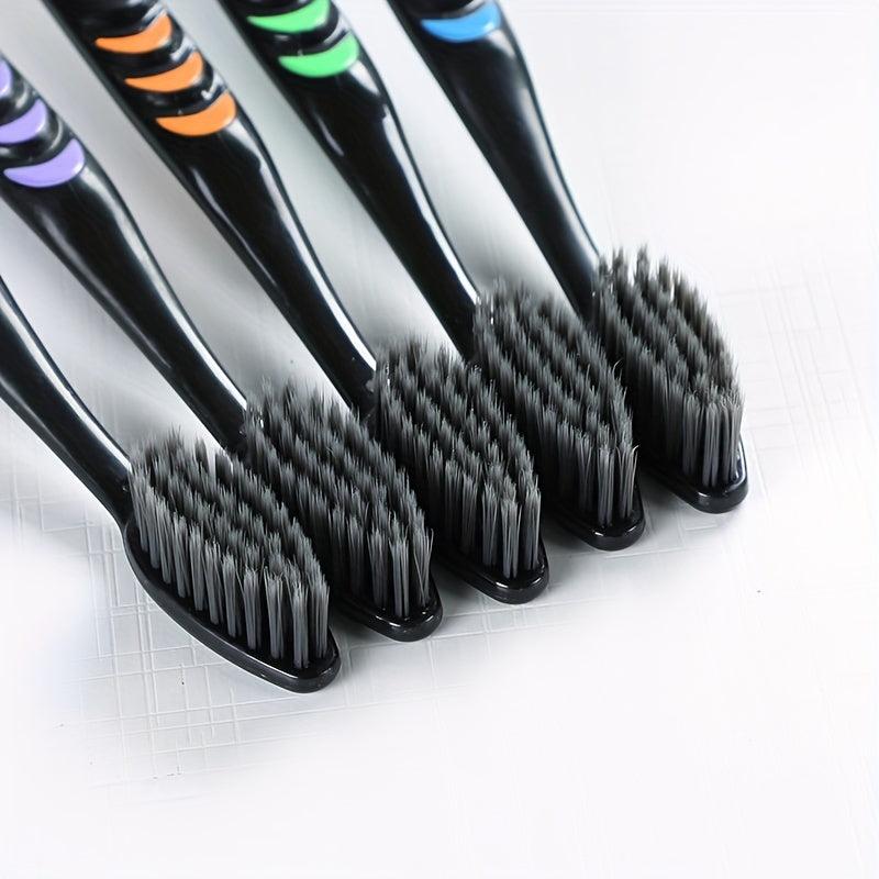 10pcs Bamboo Charcoal Bristle Toothbrushes for Sensitive Teeth