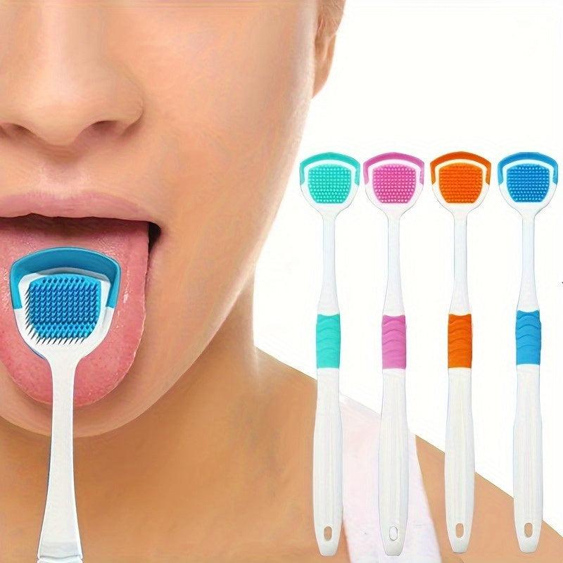 2pcs Tongue Scraper Reduce Bad Breath For Oral Care Silicone Tongue Cleaners