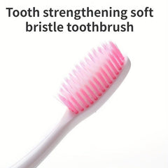 10pcs Soft Filament ToothBrush Rounded Brush Head Easy Remover Non Slip Handle