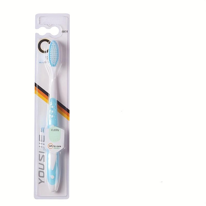 10pcs Soft Filament ToothBrush Rounded Brush Head Easy Remover Non Slip Handle