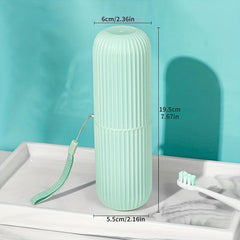 Portable Toothbrush Set with Rinse Cup & Toothpaste Cartridge Box