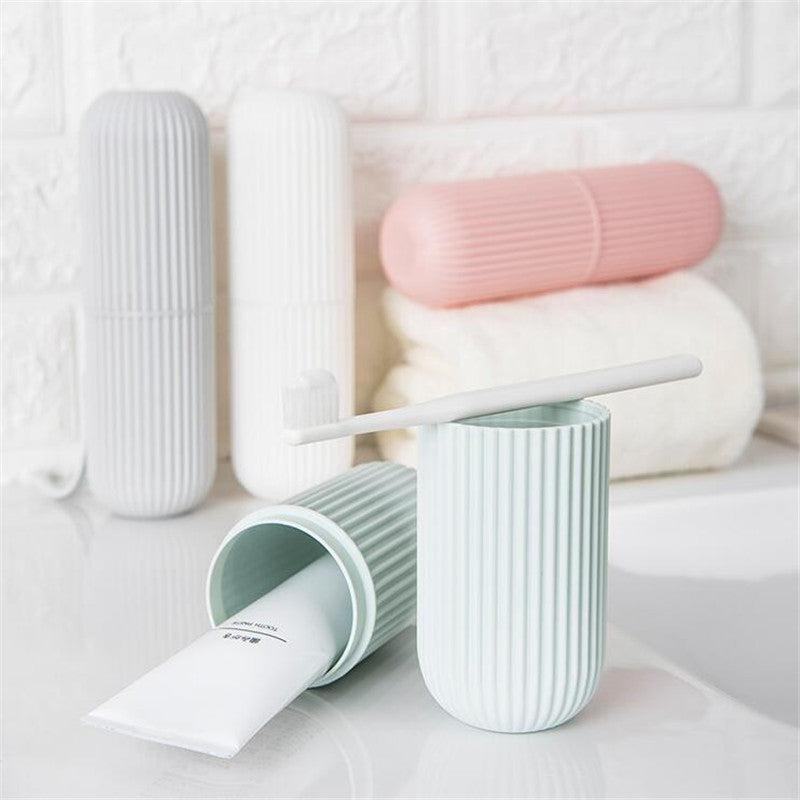 Portable Travel Toothbrush Storage Container Box Gargle Cup Toothpaste Holder