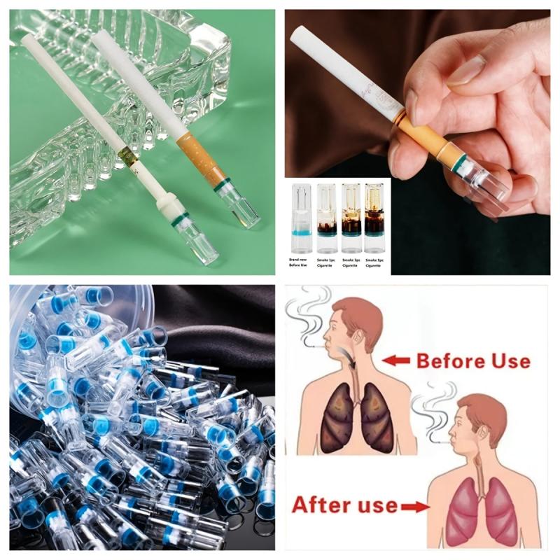 50pcs Disposable Transparent Smoking Filter Tobacco Shredded Tar Filter Holder