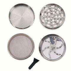 4-Layer Manual Aluminum Spice Crusher Grinder Hand Crank Mill