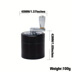 4-Layer Manual Aluminum Spice Crusher Grinder Hand Crank Mill