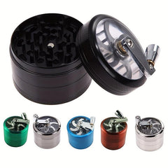 4-Layer Manual Aluminum Spice Crusher Grinder Hand Crank Mill