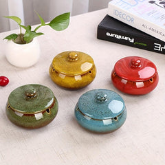 Ceramic Ashtray With Lid for Home Hotel Bar Office