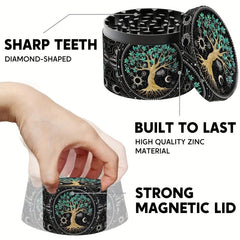 4 Layer Creative Pattern Metal Grinder Spice Crusher
