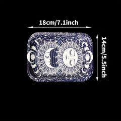 2pcs Pattern Rolling Tray Metal Wake Up Tray Home Decor