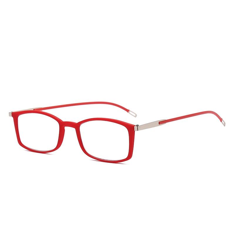 Metal Frame Portable Corrective Reading Glasses with Case Sticker