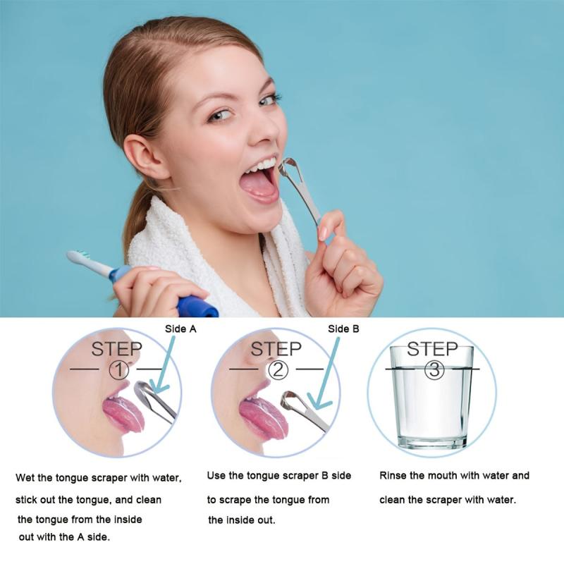 Portable Stainless Steel Tongue Cleaner Tongue Scraper with Travel Case