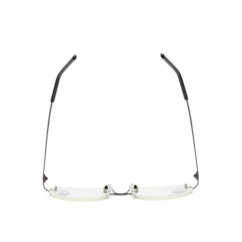 RL3512 Metal Squared Frame Rimless Light Blocking Reading Glasses